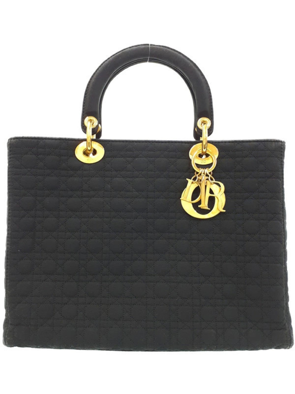 Christian Dior Cannage Lady Dior tote bag lambskin leather Black